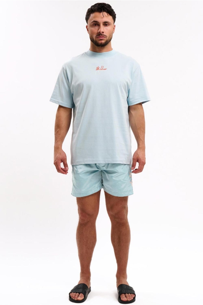 MEN SPLIT T SHIRT MM1 HS25 19 828 LIGHT BLUE/CORAL